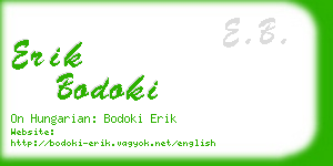 erik bodoki business card